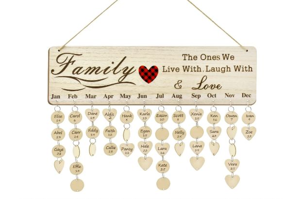 Family birthday calendar
