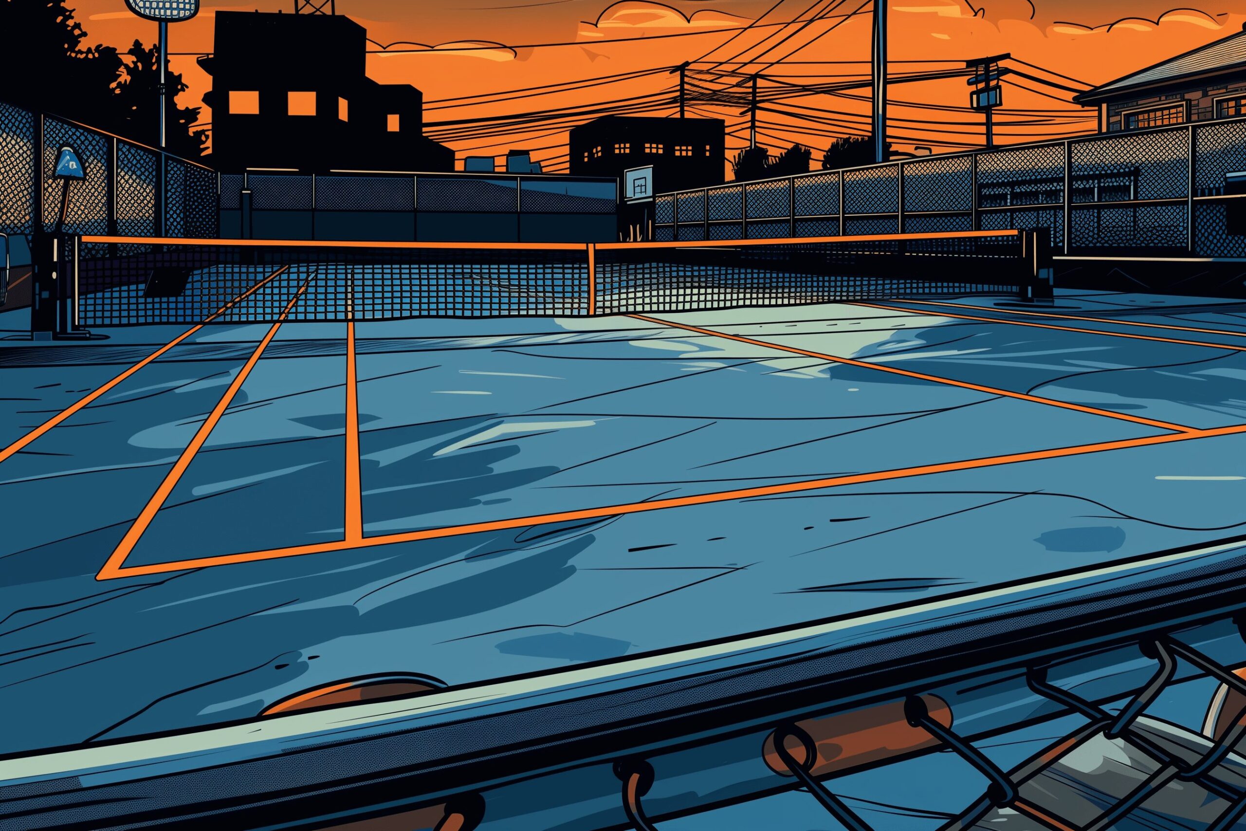 A pickleball court